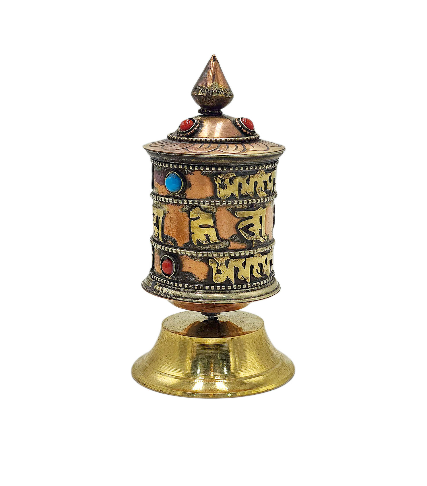 Buddhist Metal Prayer Wheel <span Style=