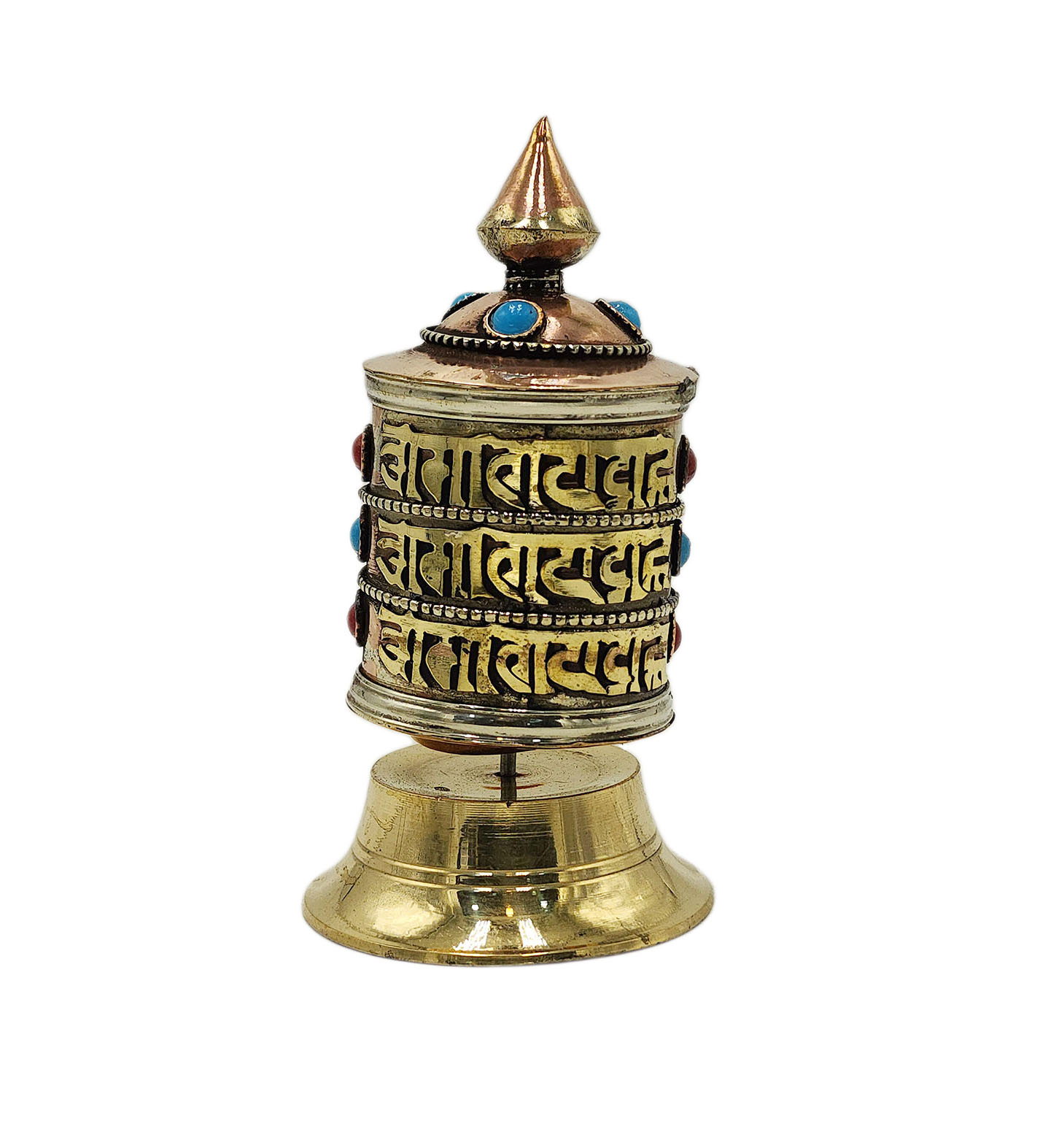 Buddhist Metal Prayer Wheel <span Style=