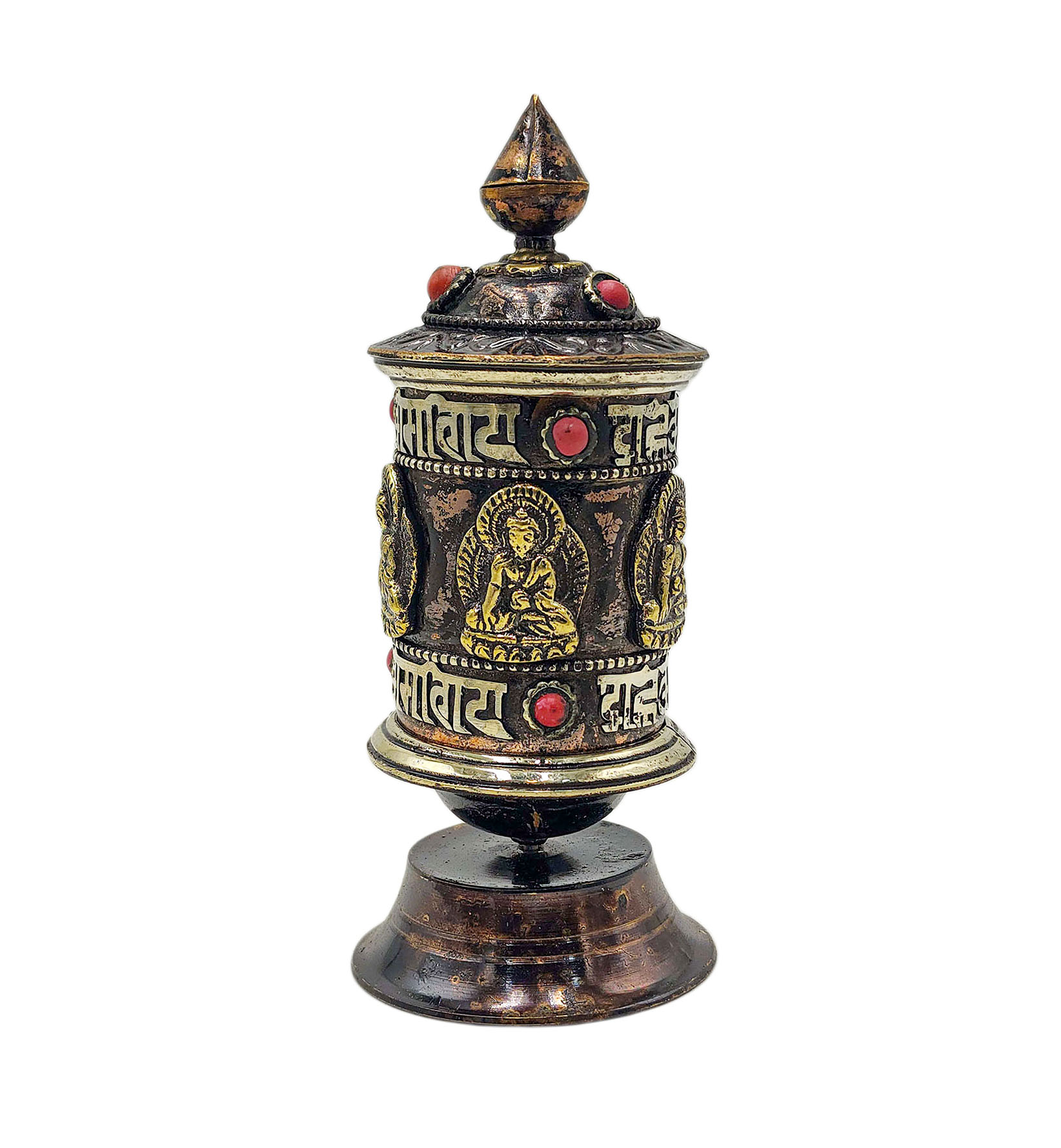 Buddhist Metal Prayer Wheel <span Style=