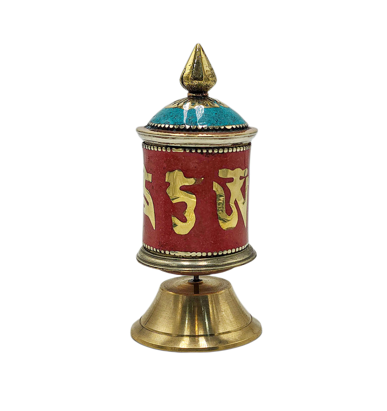 Buddhist Metal Prayer Wheel <span Style=