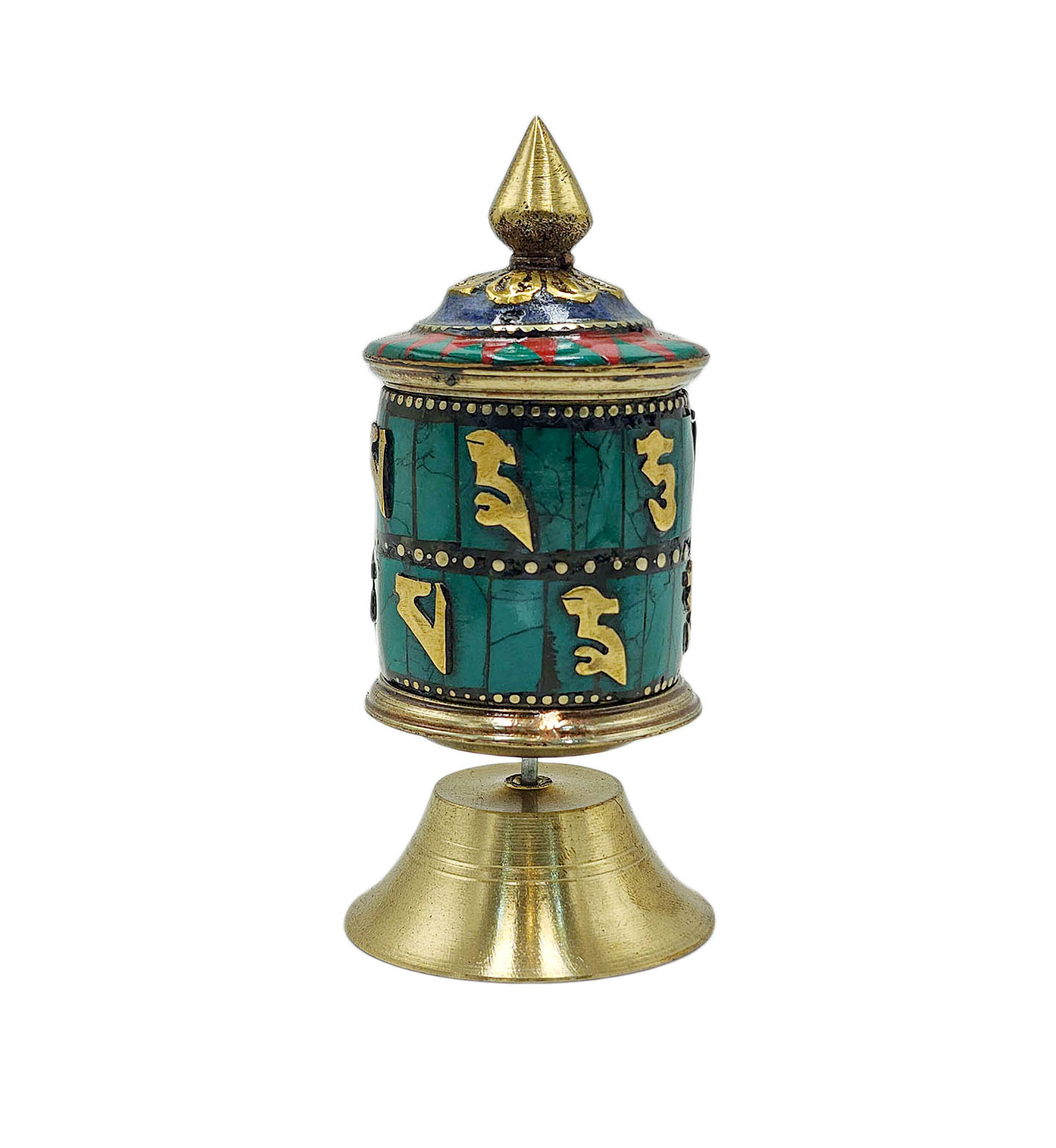 Buddhist Metal Prayer Wheel <span Style=