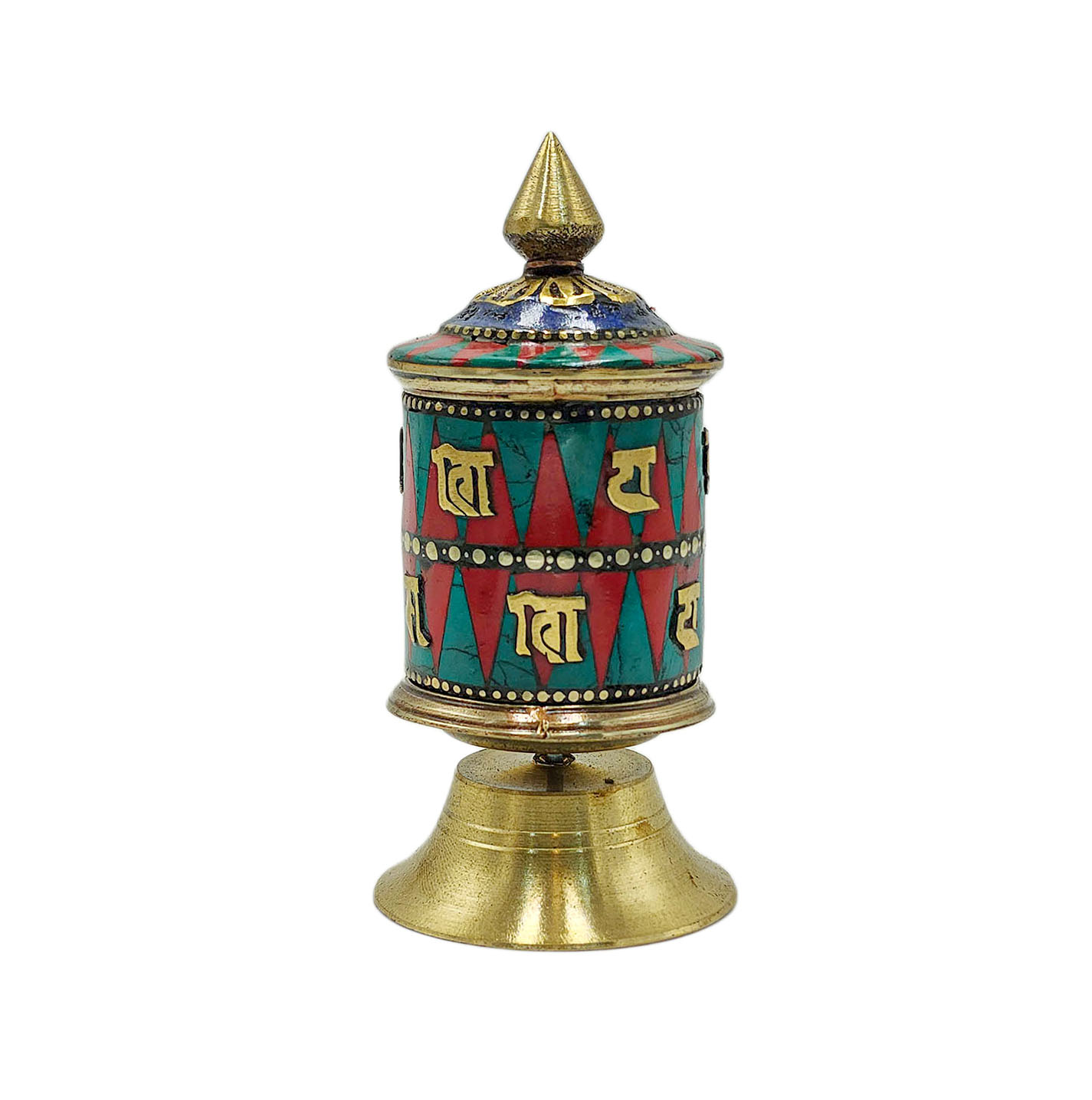 Buddhist Metal Prayer Wheel <span Style=