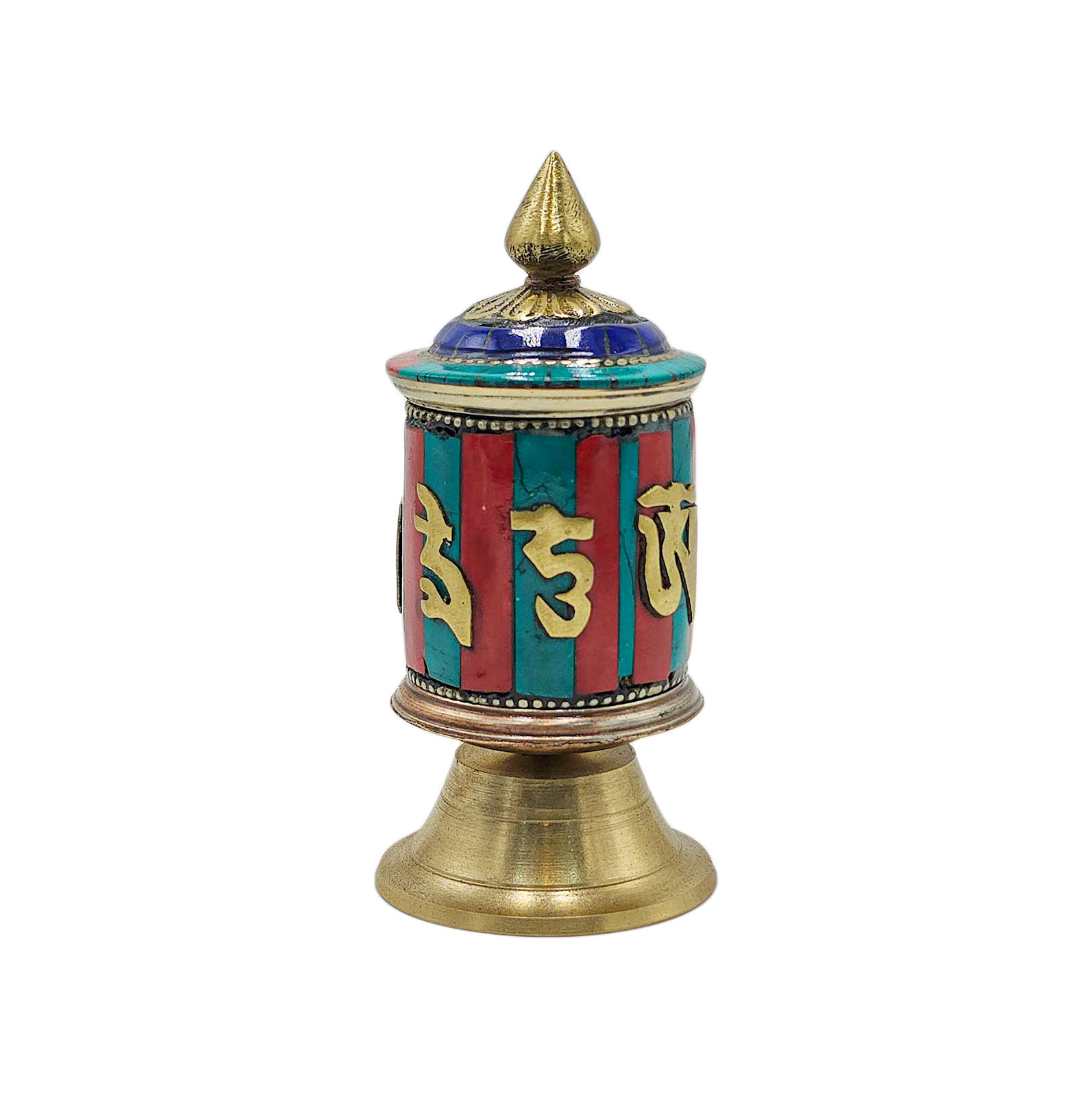 Buddhist Metal Prayer Wheel <span Style=