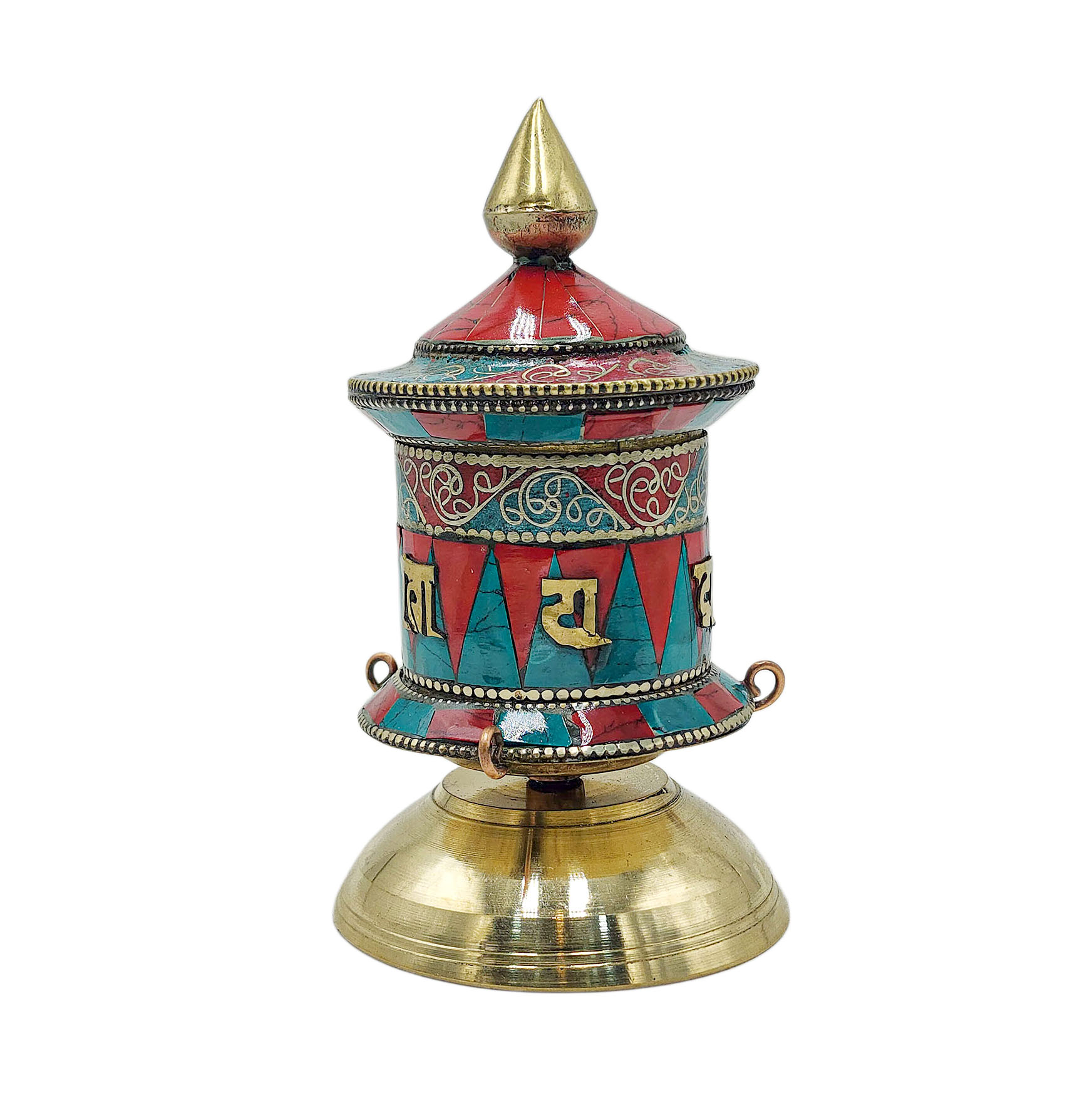 Buddhist Metal Prayer Wheel <span Style=