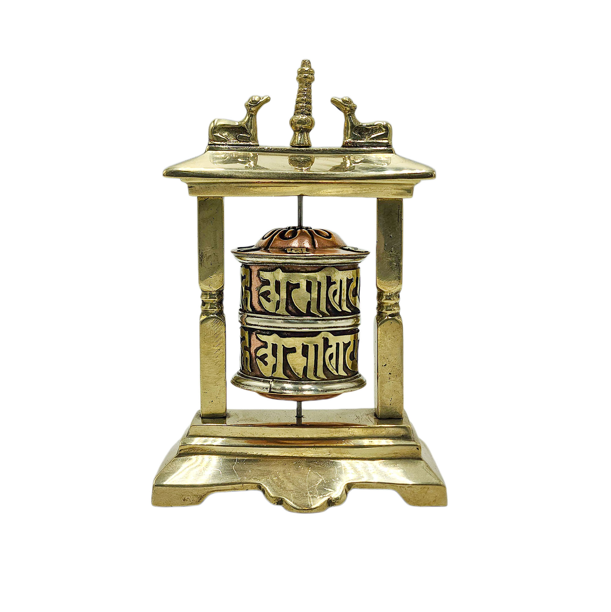 Buddhist Metal Prayer Wheel <span Style=