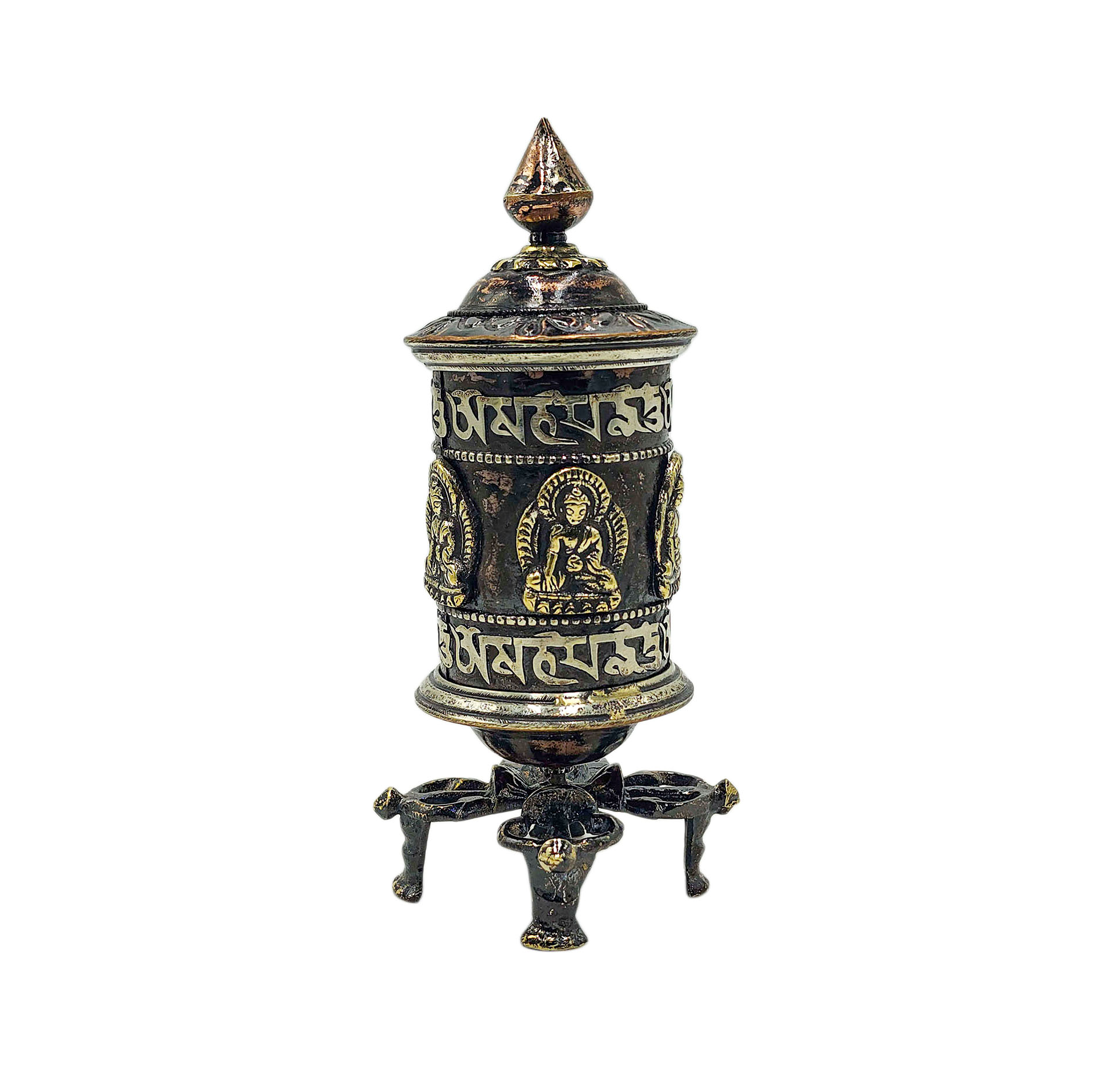 Buddhist Metal Prayer Wheel <span Style=