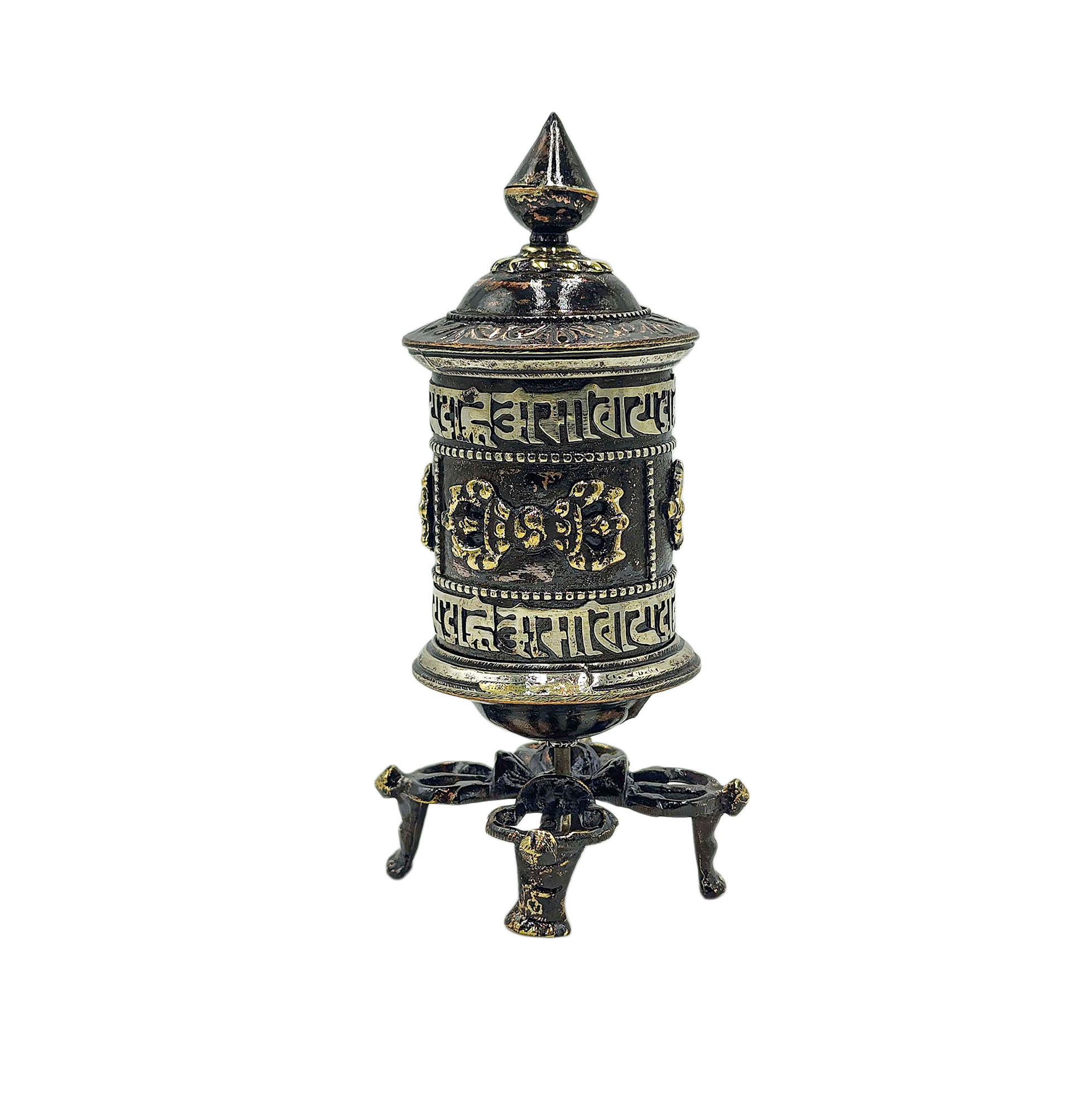 Buddhist Metal Prayer Wheel <span Style=