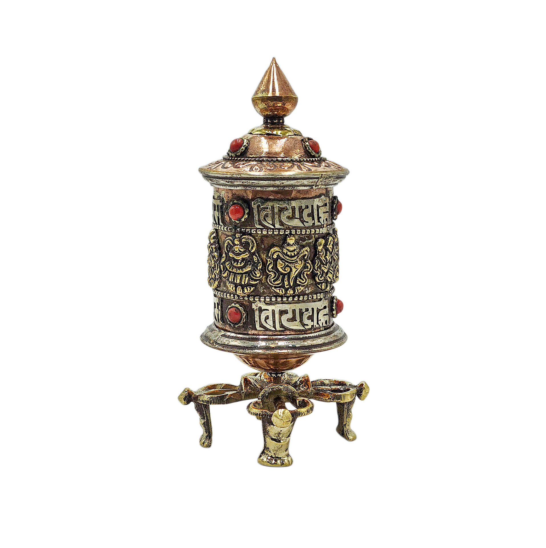 Buddhist Metal Prayer Wheel <span Style=