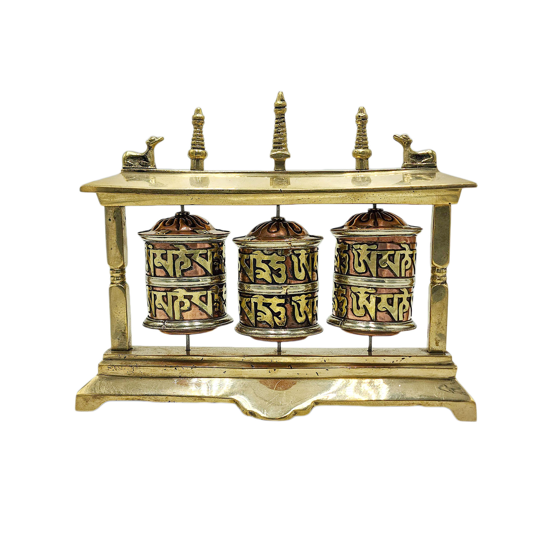 Buddhist Metal Prayer Wheel <span Style=