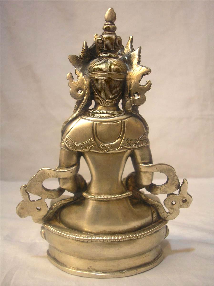 Aparimita, Buddhist Handmade Statue, Chepame, Amitayus, Silver Plated, <span Style=