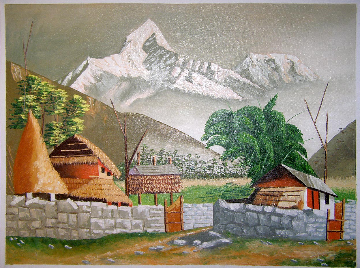 Mountain View Oil Painting