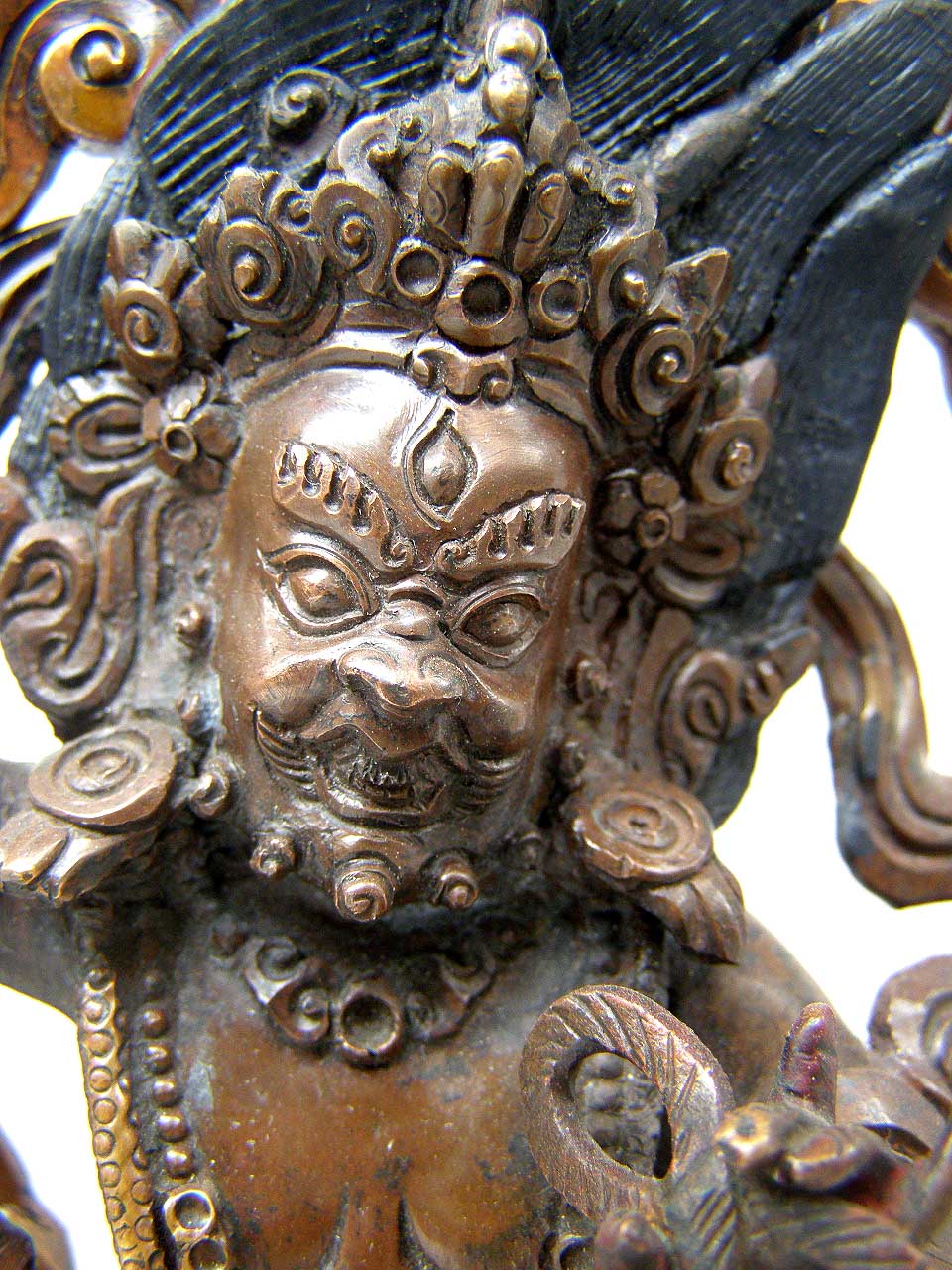 Vajrapani Statue, chocolate Oxidized
