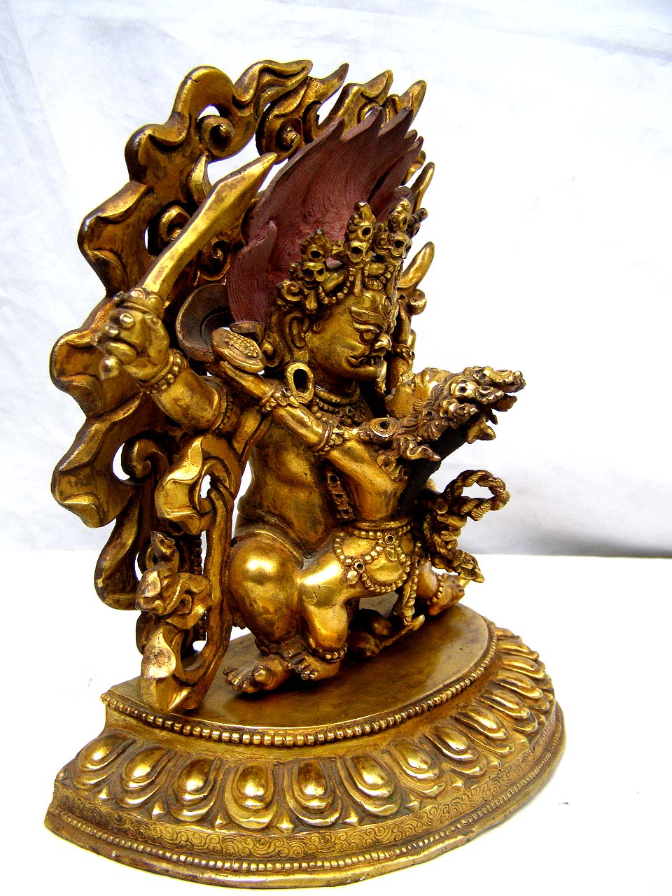 Mahakala With Consort, shakti, Yab-yum Statue, full Gold Plated, sold