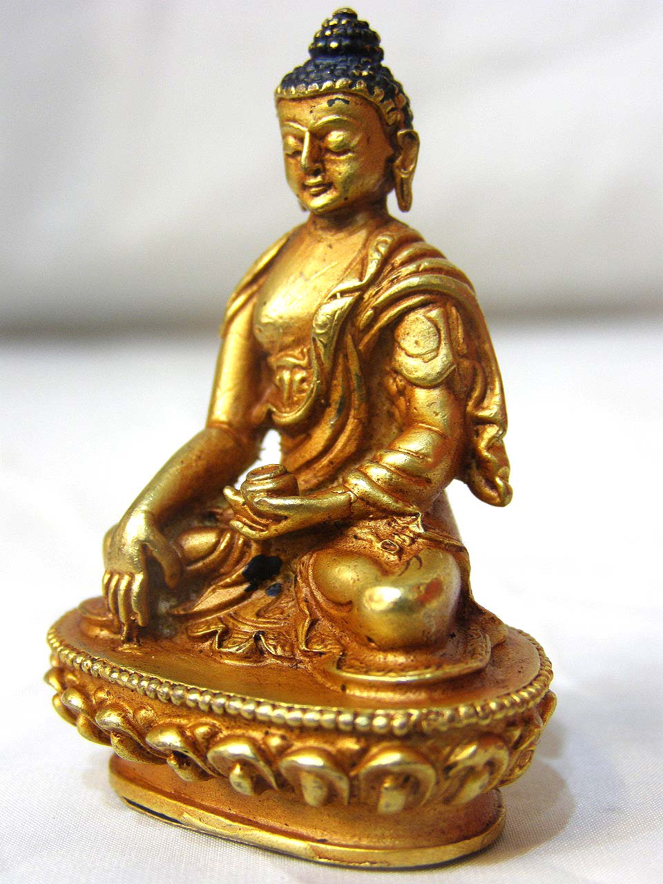 Shakyamuni Buddha Statue, full Gold Plated, old Post, remakable