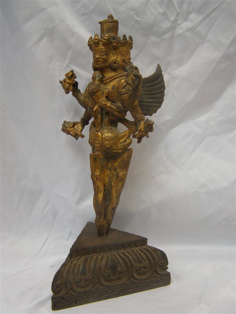 Vajrakilaya - Dorje Phurba Statue, full Gold Plated, antique Finishing, sold