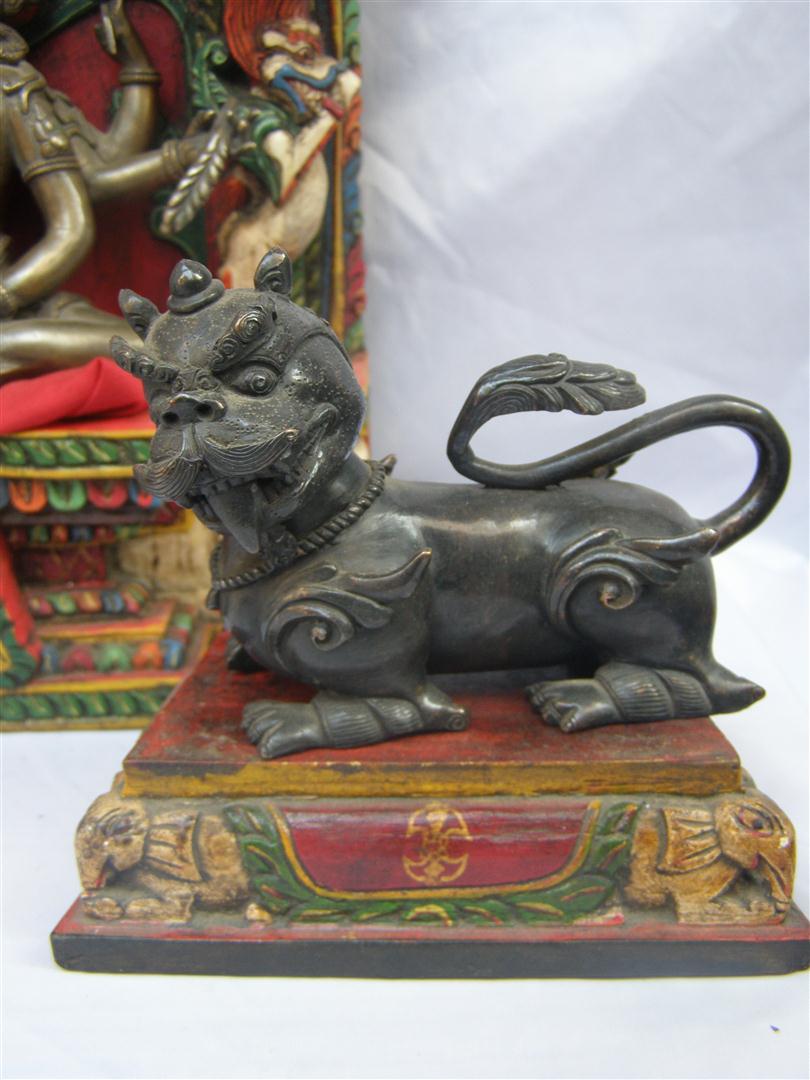Vasundhar And Lion Set Statue, sold