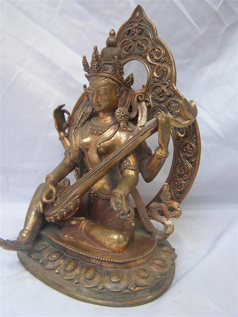 Saraswati Statue, glossy, old Post, remakable