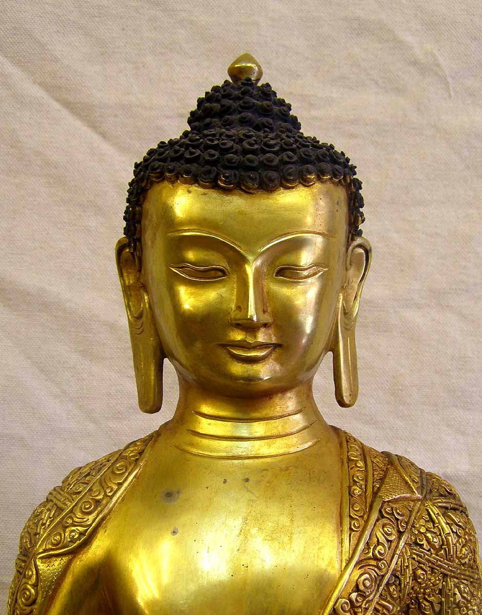 Shakyamuni Buddha Statue, Full Gold Plated Will Full Body Carving, <span Style=