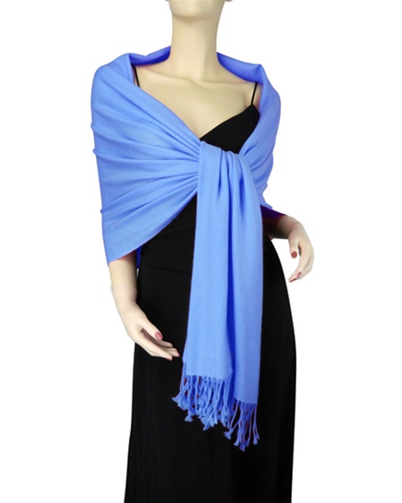 Silk Mix Pashmina, 70 Percent Pashmina, 30 Percent Silk, Old Style, Blue 2