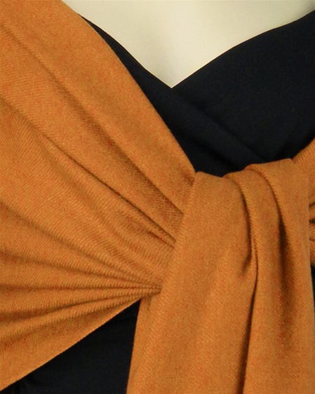 Silk Mix Pashmina, 70 Percent Pashmina, 30 Percent Silk, Old Style, Burnt Orange 2