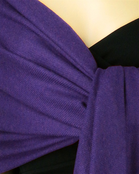 Silk Mix Pashmina, 70 Percent Pashmina, 30 Percent Silk, Old Style, Royal Purple