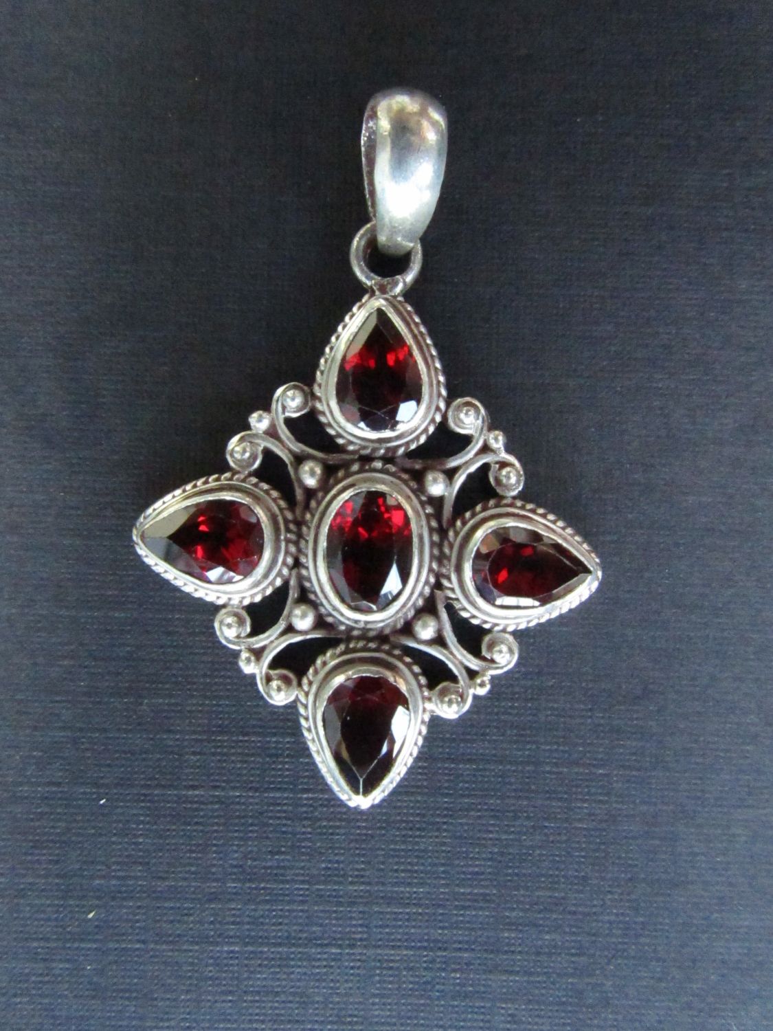 Faceted Garnet Pendant