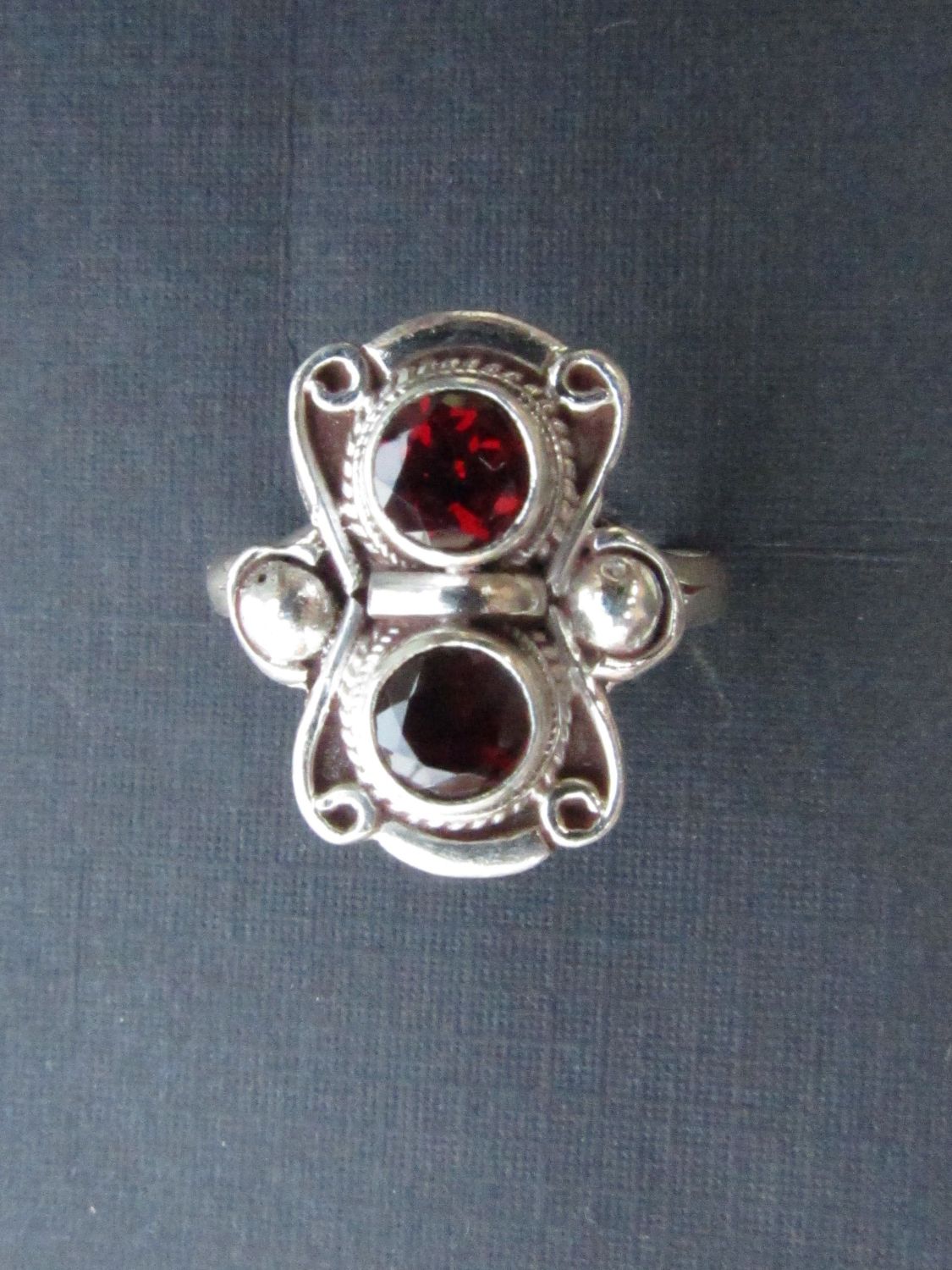 Faceted Garnet Ring