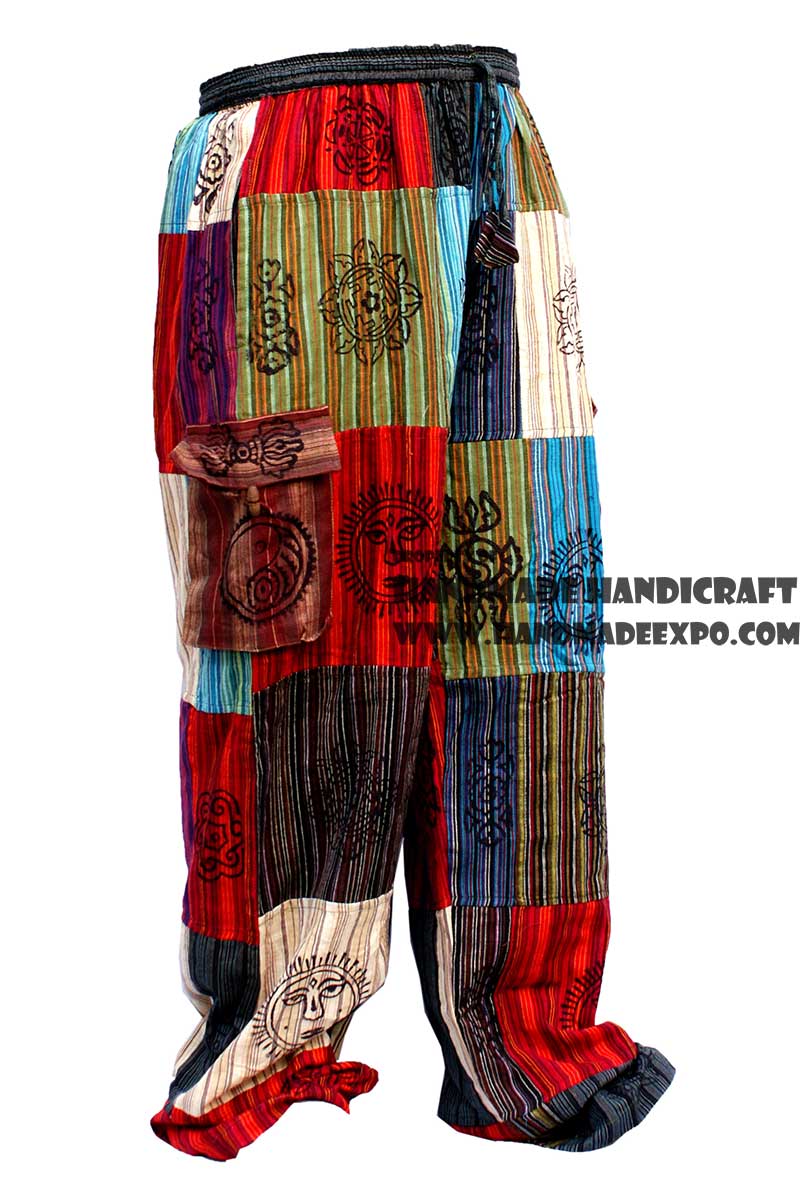 Cotton Patchwork Trouser