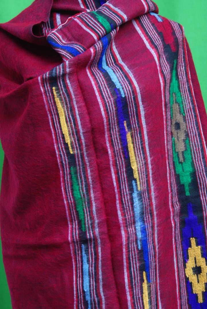 Yak Wool Shawl, Nepali Acrylic Hand Loom Shawl, Dhaka Design