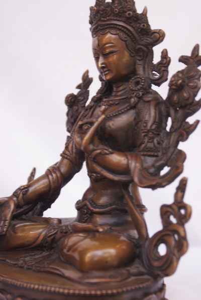 White Tara Statue, [chocolate Oxidize], [old Post], [remakable]