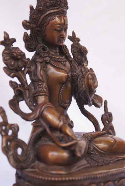 White Tara Statue, [chocolate Oxidize], [old Post], [remakable]