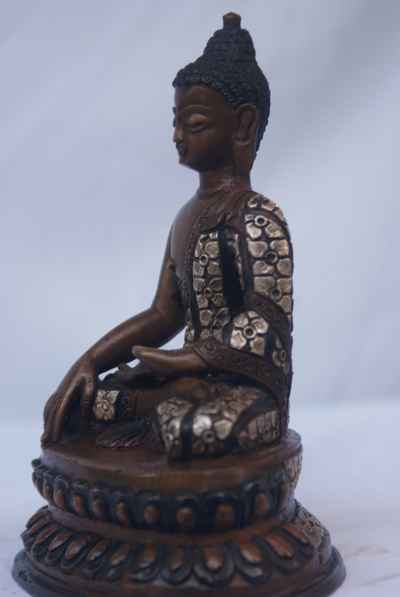 Shakyamuni Buddha With Silver Work, [old Post], [remakable], [sold]