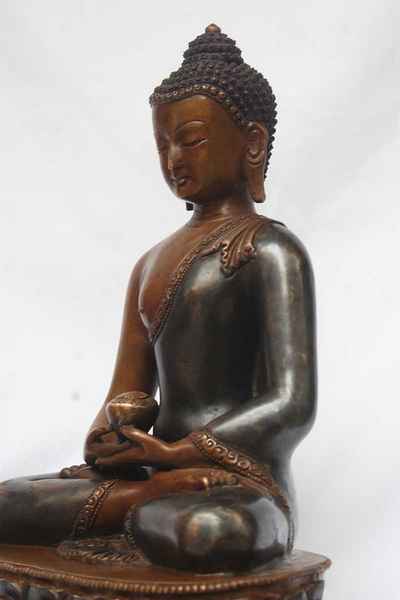 Amitabha Buddha Statue, [double Color Oxidize], [old Post], [remakable]