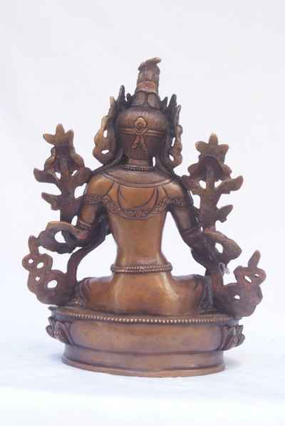 Green Tara Statue, [chocolate Oxidize], [old Post], [remakable]