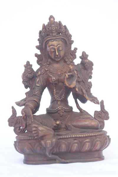 Green Tara Statue, [chocolate Oxidized], [sold]