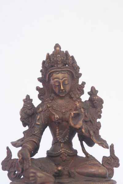 Green Tara Statue, [chocolate Oxidized], [sold]