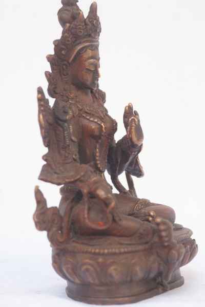 Green Tara Statue, [chocolate Oxidized], [sold]