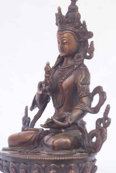 Buddhist Statue Of Vajrasattva, [chocolate Oxidized], [old Post], [remakable]