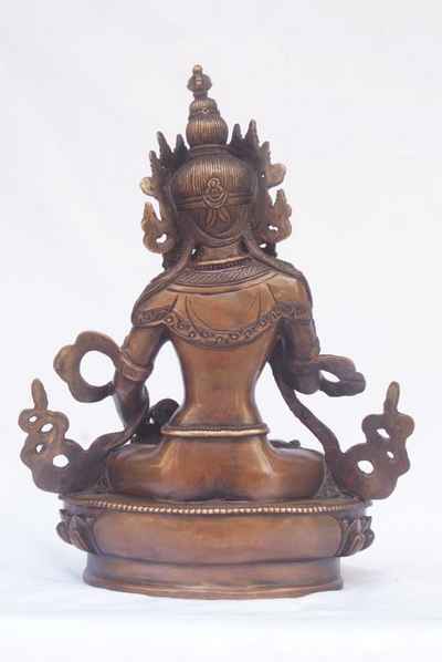 Buddhist Statue Of Vajrasattva, [chocolate Oxidized], [old Post], [remakable]