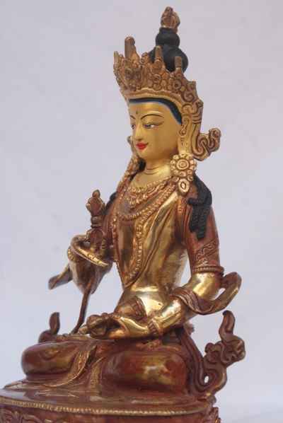 [best Price], Buddhist Statue Of Vajrasattva, [partly Gold Plated], [painted Face], For A Gift, Altars And Buddhist Ritual