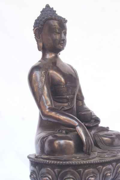 Shakyamuni Buddha Statue, [chocolate Oxidized]