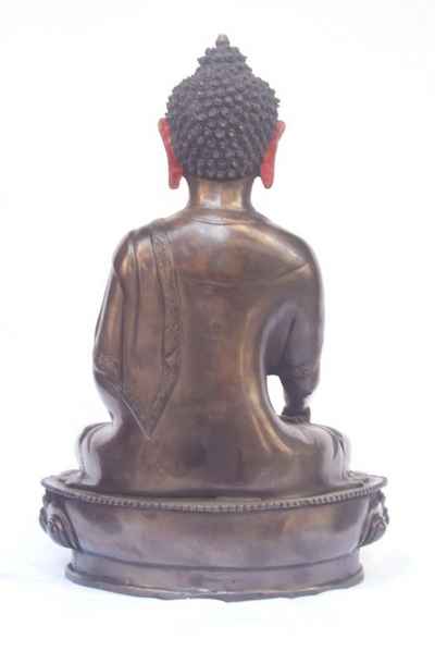 Shakyamuni Buddha Statue, [chocolate Oxidized]