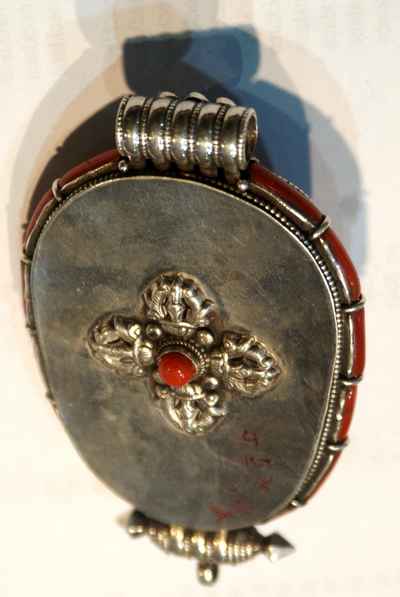Old Tibetan Ghau With Coral And Amber