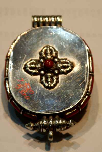 Old Tibetan Ghau With Amber And Coral