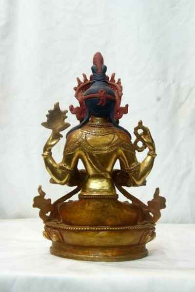 [best Price], Avalokiteshvara Chenrezig Statue, [partly Gold Plated], [painted Face], For A Gift, Altars And Buddhist Ritual