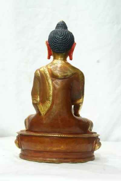 [best Price], Shakyamuni Buddha Statue, [partly Gold Plated], [painted Face], For A Gift, Altars And Buddhist Ritual