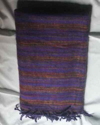 Tibet Shawl, Acrylic Woolen Shawl, With Multi Color Strip