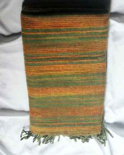 Tibet Shawl, Acrylic Woolen Shawl, With Multi Color Strip