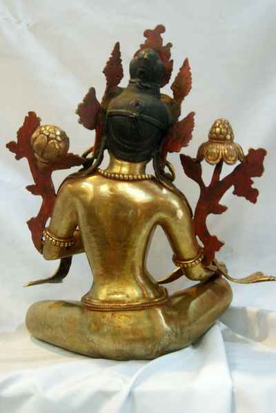 Green Tara, [full Gold Plated], [painted Face], [sold]