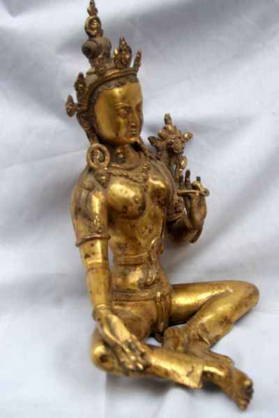 Green Tara, [full Gold Plated], [antique Finishing], [sold]